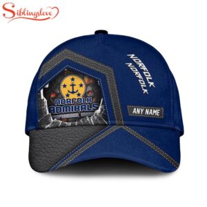 Custom Name ECHL Norfolk Admirals Baseball Classic Cap For Fans