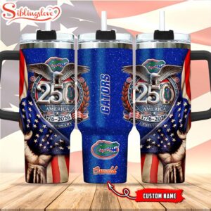 Custom Name Florida Gators 250 United States Of America 1776-2026 Tumbler 40Oz