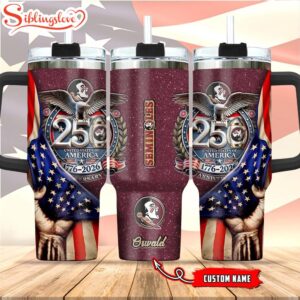 Custom Name Florida State Semino 250 United States Of America 1776-2026 Tumbler 40Oz