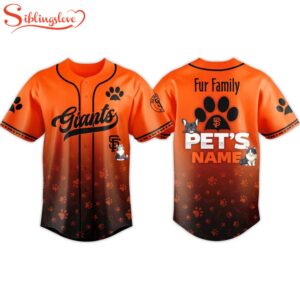 Custom Name Giants 2026 Fur Family Pet Baseball Jersey Shirt