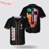 Custom Name God Tree Cross Jesus Colorful Baseball Jersey Shirt