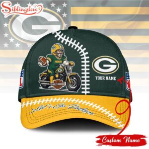 Custom Name Green Bay Packers NFL Harley Davidson 3D Baseball Cap