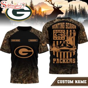 Custom Name Green Bay Packers NFL Hunting Season 3D Shirt