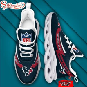 Custom Name Houston Texans Logo Team Sport Max Soul Shoes For Fans