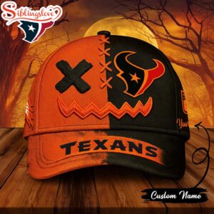Custom Name Houston Texans NFL Halloween Classic Baseball Cap
