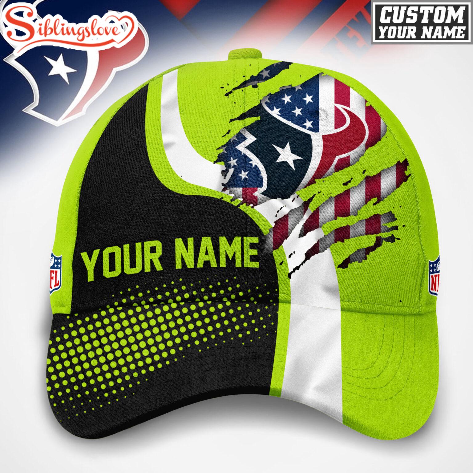 Custom Name Houston Texans NFL Hi-Vis Safety Classic Baseball Cap 1 Custom Name Houston Texans NFL Hi-Vis Safety Classic Baseball Cap