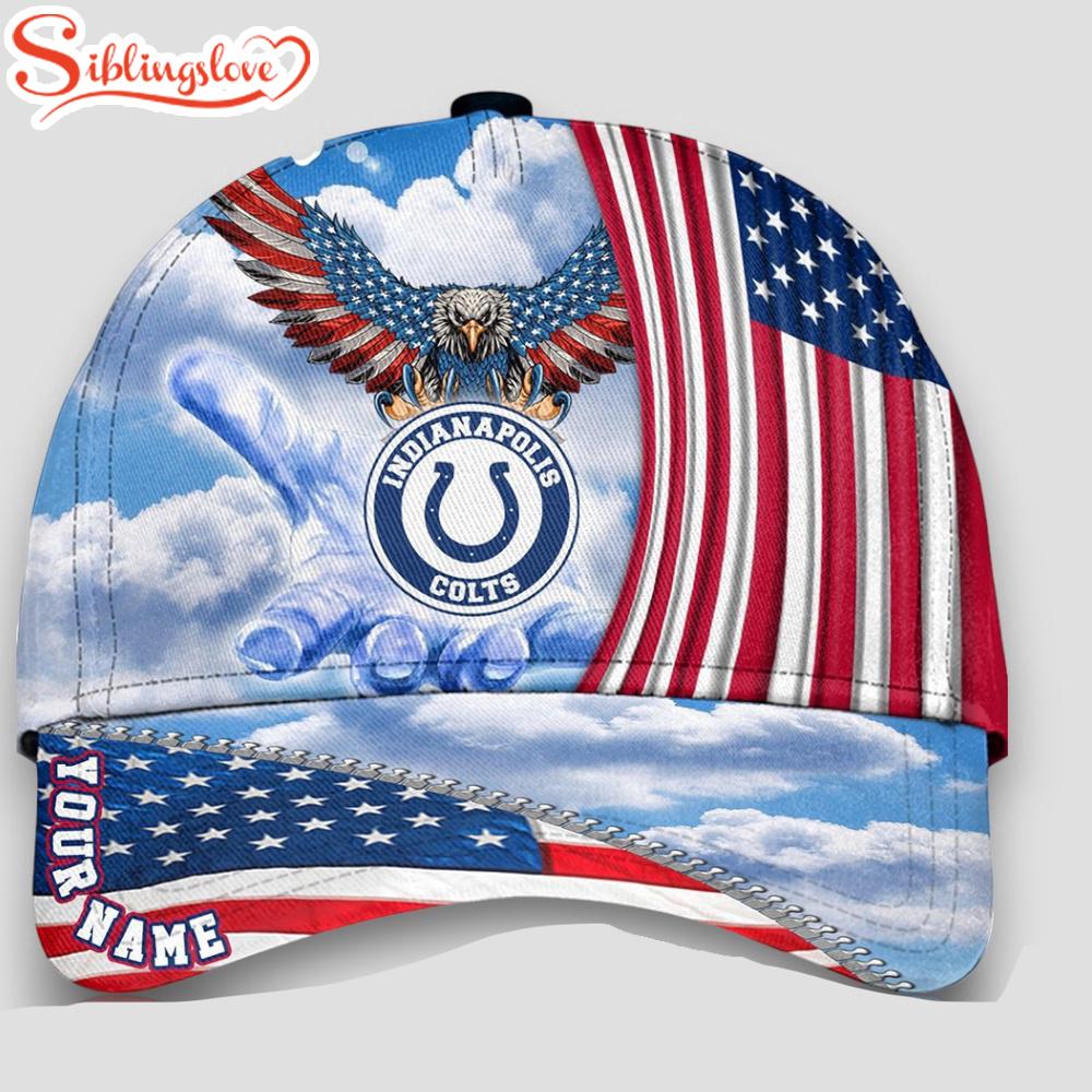 Custom Name Indianapolis Colts 4th Of July America Flag Eagle Classic Cap 1 Custom Name Indianapolis Colts 4th Of July America Flag Eagle Classic Cap