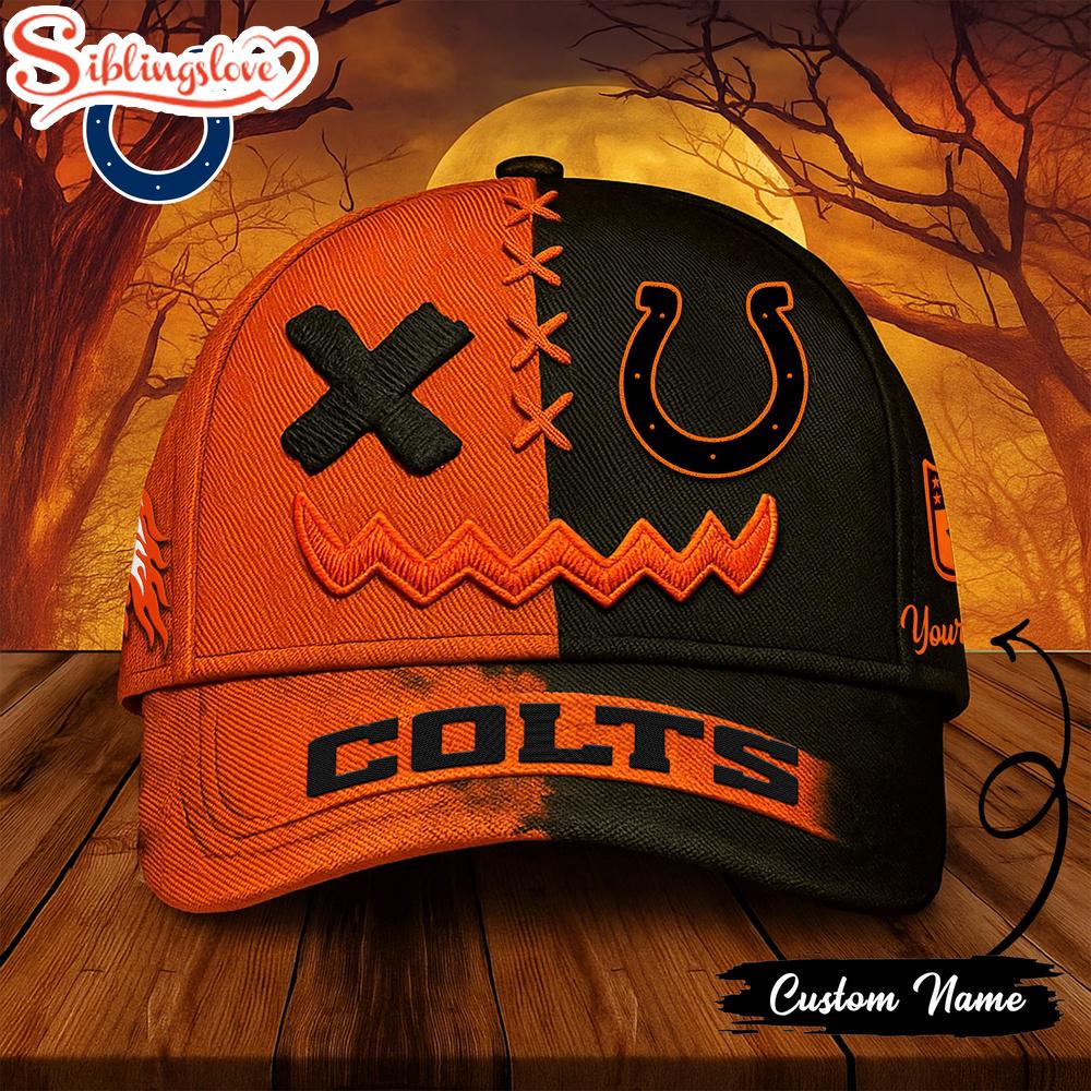 Custom Name Indianapolis Colts NFL Halloween Classic Baseball Cap 1 Custom Name Indianapolis Colts NFL Halloween Classic Baseball Cap