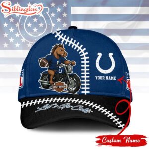 Custom Name Indianapolis Colts NFL Harley Davidson 3D Baseball Cap