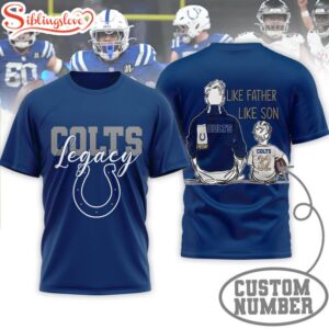 Custom Name Indianapolis Colts NFL Legacy Father Day 3D T-Shirt For Fans