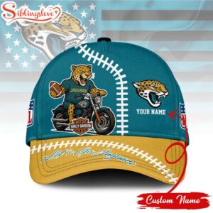 Custom Name Jacksonville Jaguars NFL Harley Davidson 3D Baseball Cap