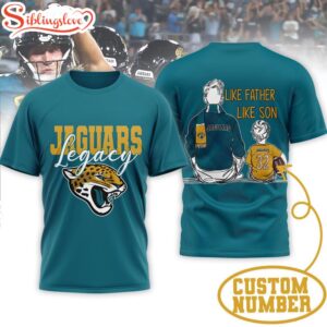 Custom Name Jacksonville Jaguars NFL Legacy Father Day 3D T-Shirt For Fans