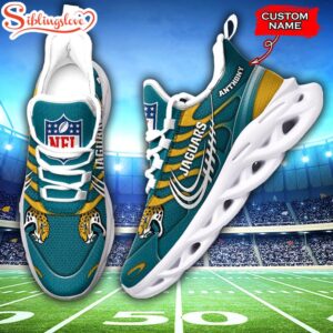 Custom Name Jacksonville Jaguars NFL Team Max Soul Shoes For Fans