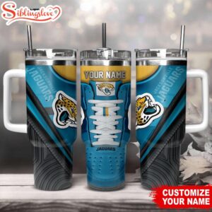 Custom Name Jacksonville Jaguars Sneaker NFL Tumbler 40Oz Handle