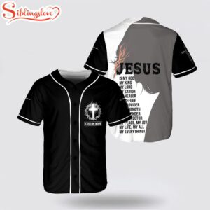 Custom Name Jesus Christian Cross Baseball Jersey Shirt