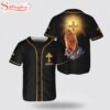 Custom Name Jesus Cross Baseball Jersey Shirt