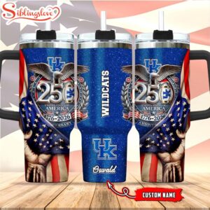 Custom Name Kentucky Wildcats 250 United States Of America 1776-2026 Tumbler 40Oz