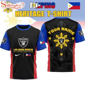 Custom Name Las Vegas Raiders NFL Filipino Heritage Celebration 3D Shirt Gift For Fans