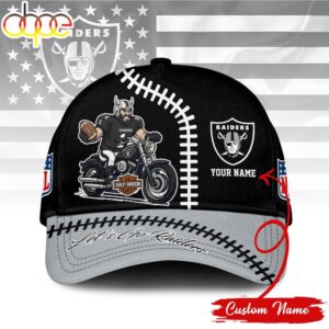 Custom Name Las Vegas Raiders NFL Harley Davidson 3D Baseball Cap