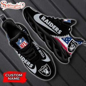 Custom Name Las Vegas Raiders NFL Logo Team Max Soul Shoes For Fans