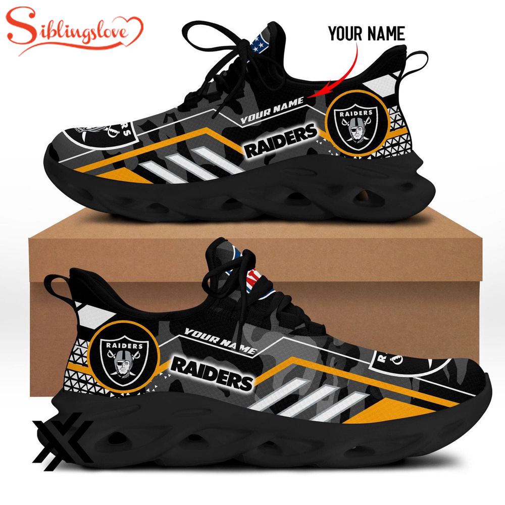 Custom Name Las Vegas Raiders NFL Sport Max Soul Shoes Custom Name Las Vegas Raiders NFL Sport Max Soul Shoes