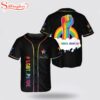 Custom Name LGBT Pride Hand Support Love Is Love Baseball Jersey Shirt