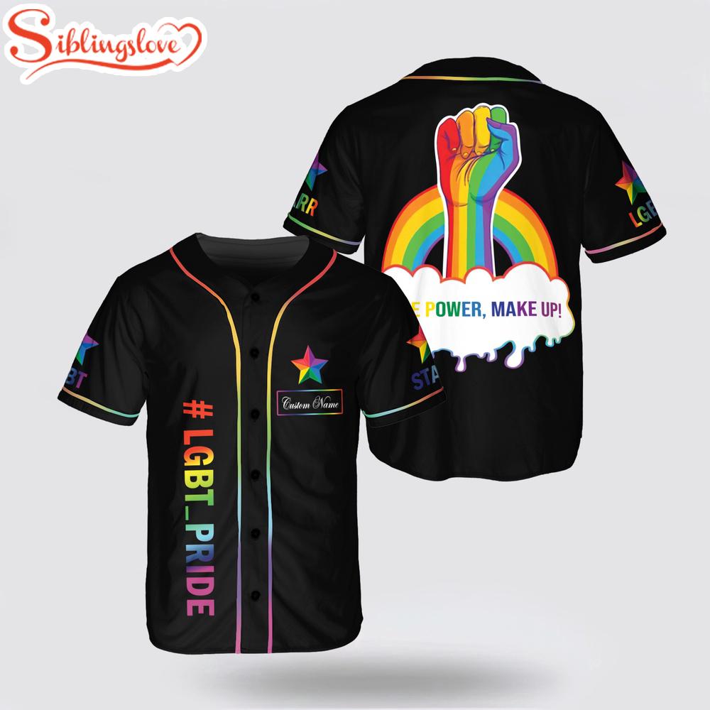 Custom Name LGBT Pride Hand Support Love Is Love Baseball Jersey Shirt 1 Custom Name LGBT Pride Hand Support Love Is Love Baseball Jersey Shirt