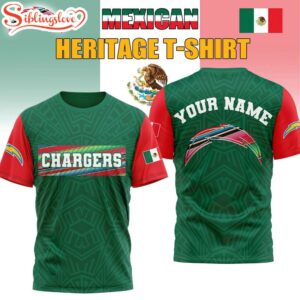 Custom Name Los Angeles Chargers Mexican 3D Shirt Gift For Fans