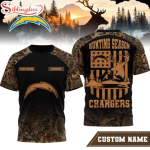 Custom Name Los Angeles Chargers NFL Hunting Season 3D Shirt