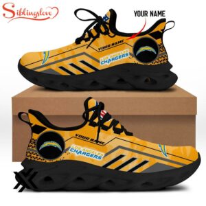 Custom Name Los Angeles Chargers NFL Sport Max Soul Shoes