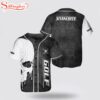 Custom Name Love Golf Skull Black White Baseball Jersey Shirt