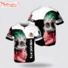 Custom Name Love Mexico Skull And Eagle Baseball Jersey Shirt