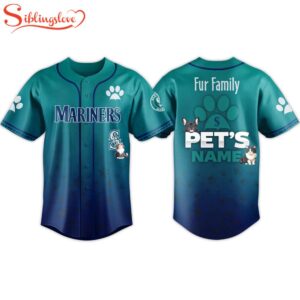 Custom Name Mariners 2026 Fur Family Pet Baseball Jersey Shirt