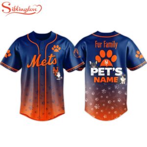Custom Name Mets 2026 Fur Family Pet Baseball Jersey Shirt