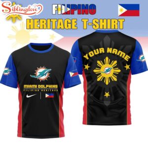 Custom Name Miami Dolphins NFL Filipino Heritage Celebration 3D Shirt Gift For Fans