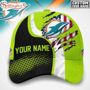 Custom Name Miami Dolphins NFL Hi-Vis Safety Classic Baseball Cap