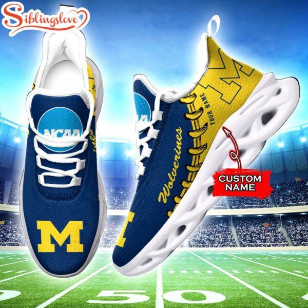 Custom Name Michigan Wolverines Sport Team Max Soul Shoes