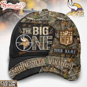 Custom Name Minnesota Vikings NFL The Big One Hunting Classic Cap