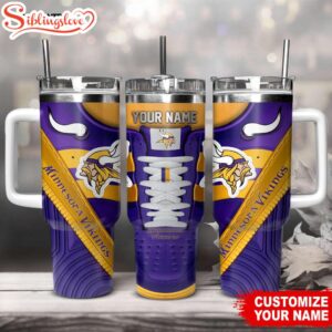 Custom Name Minnesota Vikings Sneaker NFL Tumbler 40Oz Handle