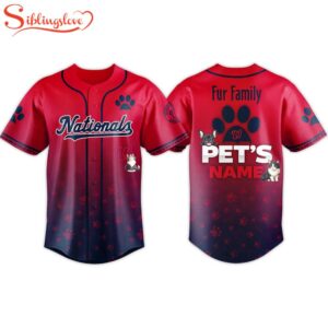 Custom Name Nationals 2026 Fur Family Pet Baseball Jersey Shirt
