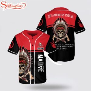 Custom Name Native Amercia Indian Tribal Baseball Jersey Shirt