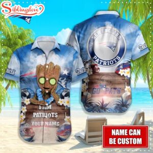 Custom Name New England Patriots NFL Groot Hawaiian Shirt