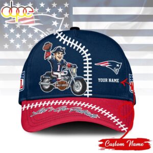 Custom Name New England Patriots NFL Harley Davidson 3D Baseball Cap