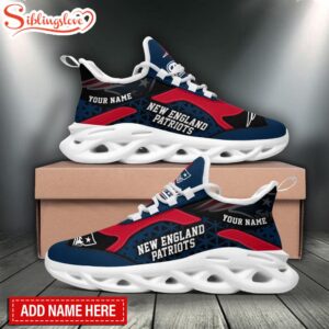 Custom Name New England Patriots NFL Sport Max Soul Shoes For Fans