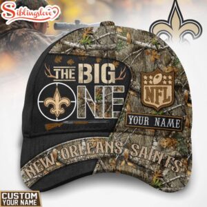 Custom Name New Orleans Saints NFL The Big One Hunting Classic Cap
