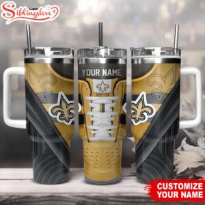 Custom Name New Orleans Saints Sneaker NFL Tumbler 40Oz Handle