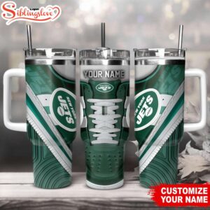 Custom Name New York Jets Sneaker NFL Tumbler 40Oz Handle