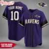 Custom Name Number Baltimore Ravens NFL Team Pride Baseball Jersey