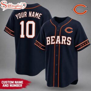 Custom Name Number Chicago Bears NFL Team Pride Baseball Jersey