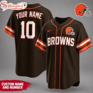 Custom Name Number Cleveland Browns NFL Team Pride Baseball Jersey